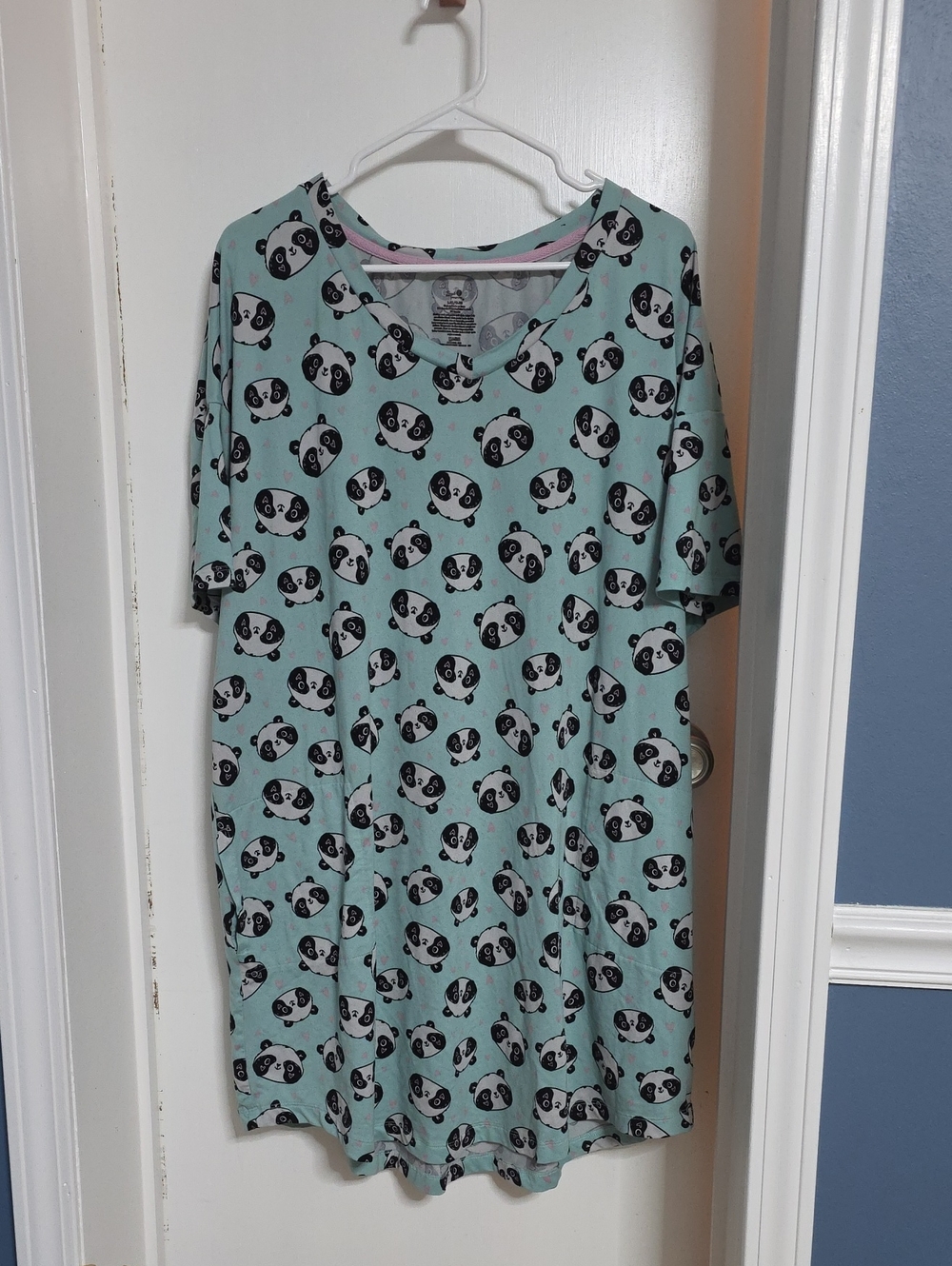Womens Secret Treasures Mint Panda Print Nightgown